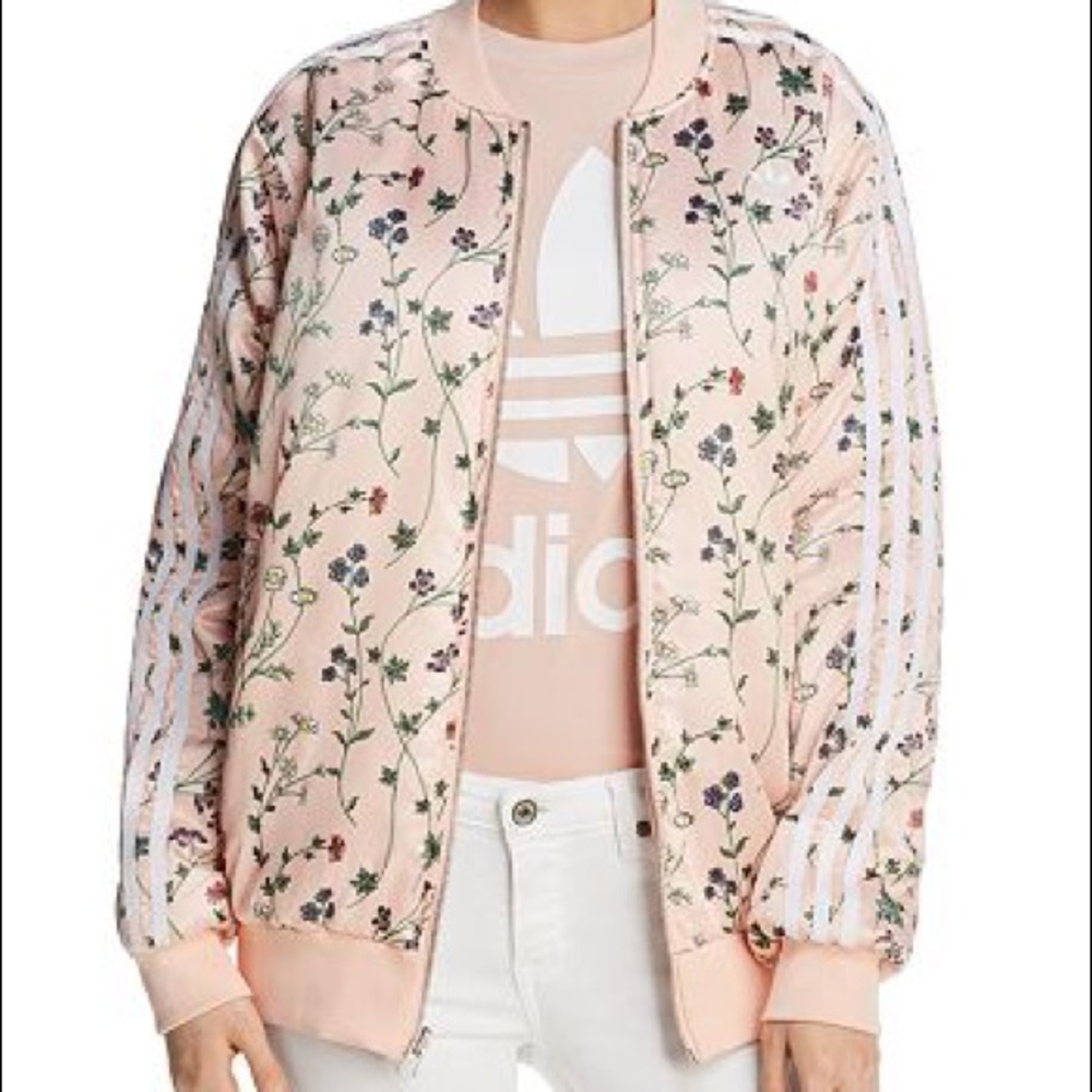 Adidas Reversible Floral Print Bomber Jacket